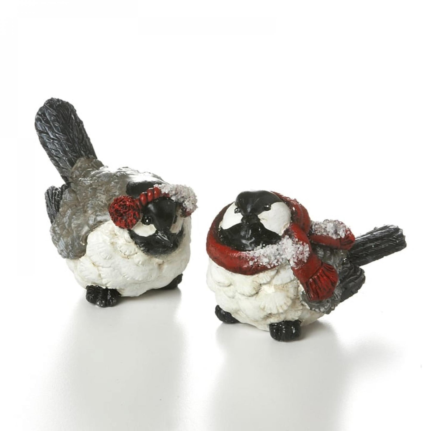 Set Of 2 Assorted Styles-Birds Dressed For Winter Figurine