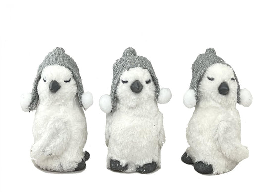 Set Of 3 Assorted Penguins Wearing Hats Figurine