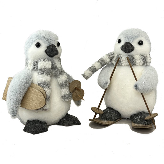 Set Of 2 Assorted Styles Winter Penguins Figurine