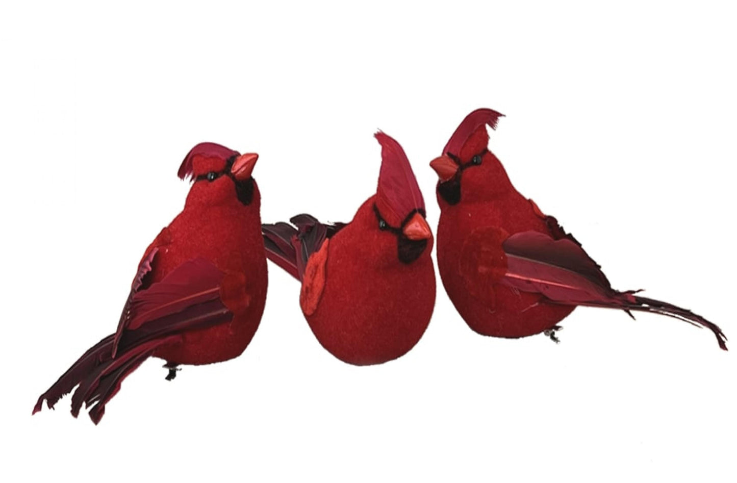 Set Of 3 Assorted Cardinals With Clips Ornament