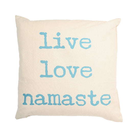 Live Love Namaste With Feather Down Insert Pillow