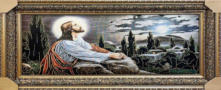 Jesus In Thought Framed Tapestry