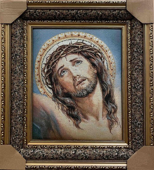 Jesus The King Of Thorns Framed Tapestry