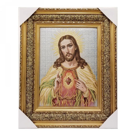 Sacred Heart Of Jesus Framed Tapestry