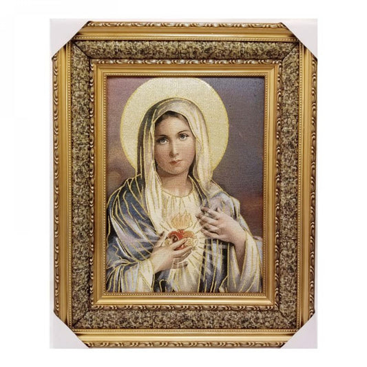 Immaculate Heart Of Mary Framed Tapestry