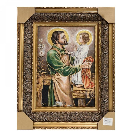 Saint Joseph The Carpenter Framed Tapestry