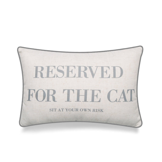 Reserved For The Cat Sit At Your Own Risk With Feather Down Insert Pillow