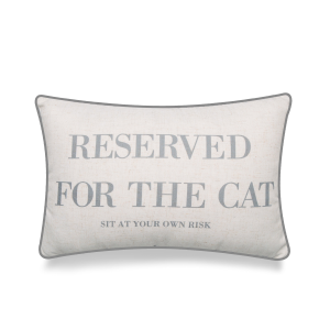 Reserved For The Cat Sit At Your Own Risk With Feather Down Insert Pillow