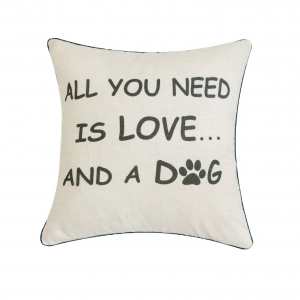 All You Need Is Love And A Dog With Microgel Feather-Like Insert Pillow