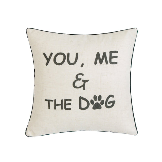 You Me And The Dog With Microgel Feather-Like Insert Pillow