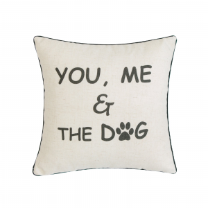 You Me And The Dog With Microgel Feather-Like Insert Pillow