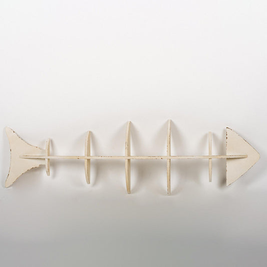 Wooden Fish Skeleton Wall Shelf