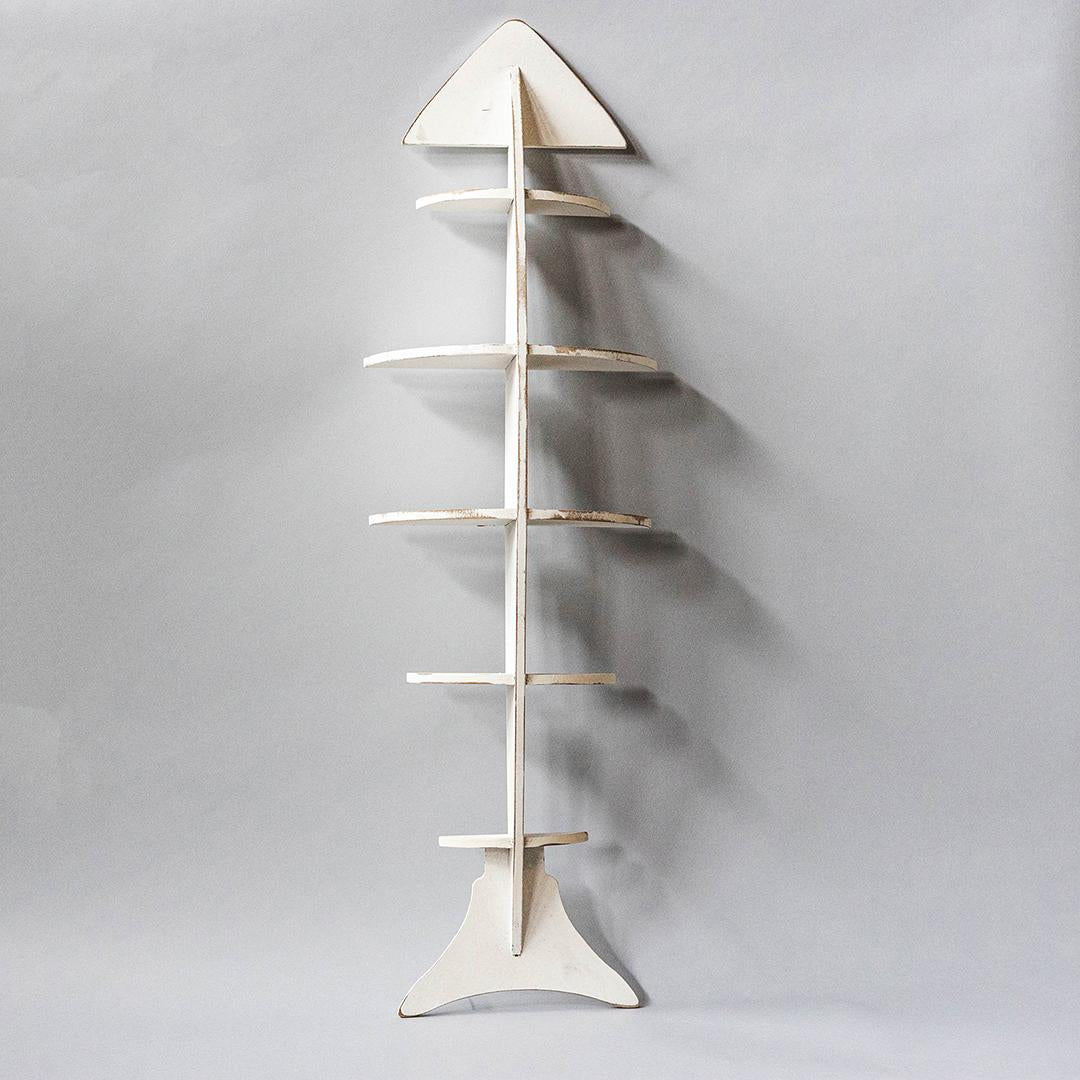 Wooden Fish Skeleton Wall Shelf