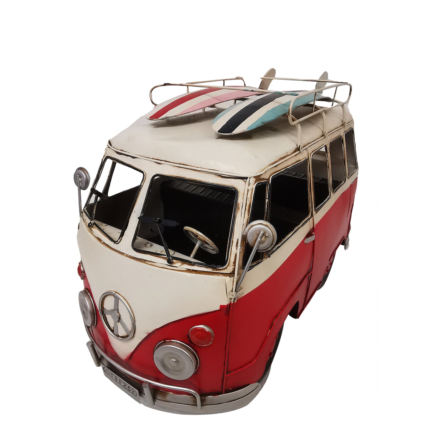 Vintage Camper Bus With Surfboards Decoration