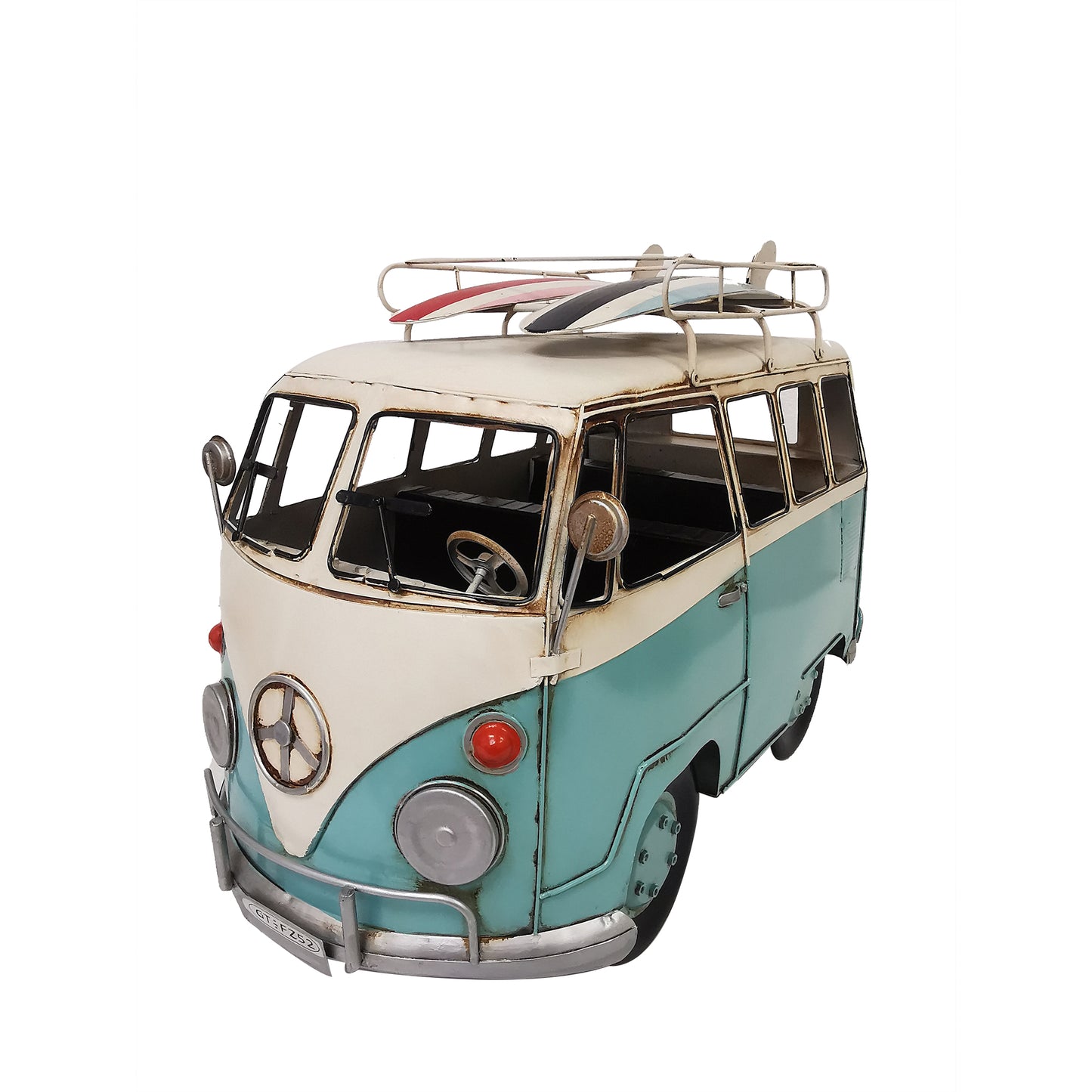 Vintage Camper Bus With Surfboards Decoration