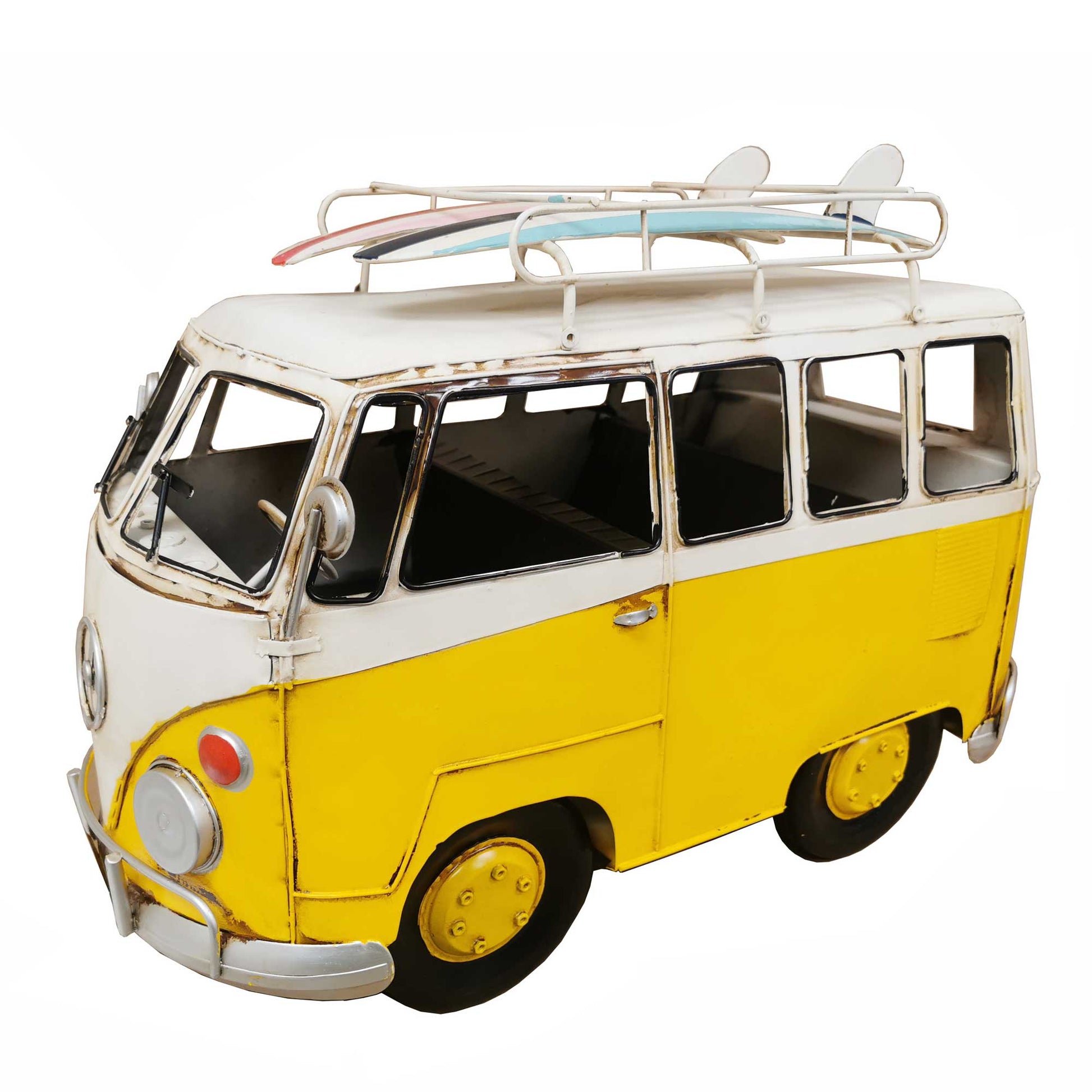 Vintage Camper Bus With Surfboards Decoration