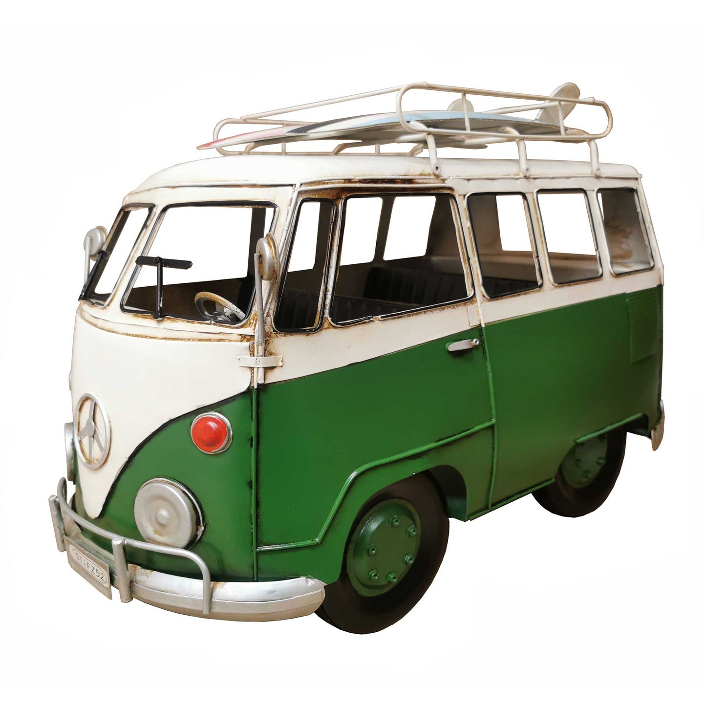 Vintage Camper Bus With Surfboards Decoration