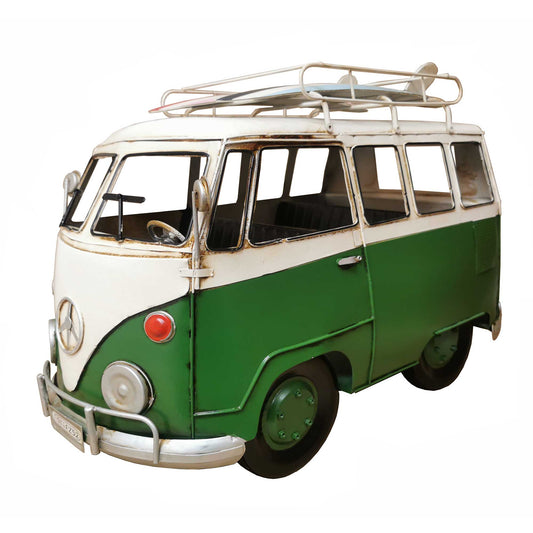Vintage Camper Bus With Surfboards Decoration