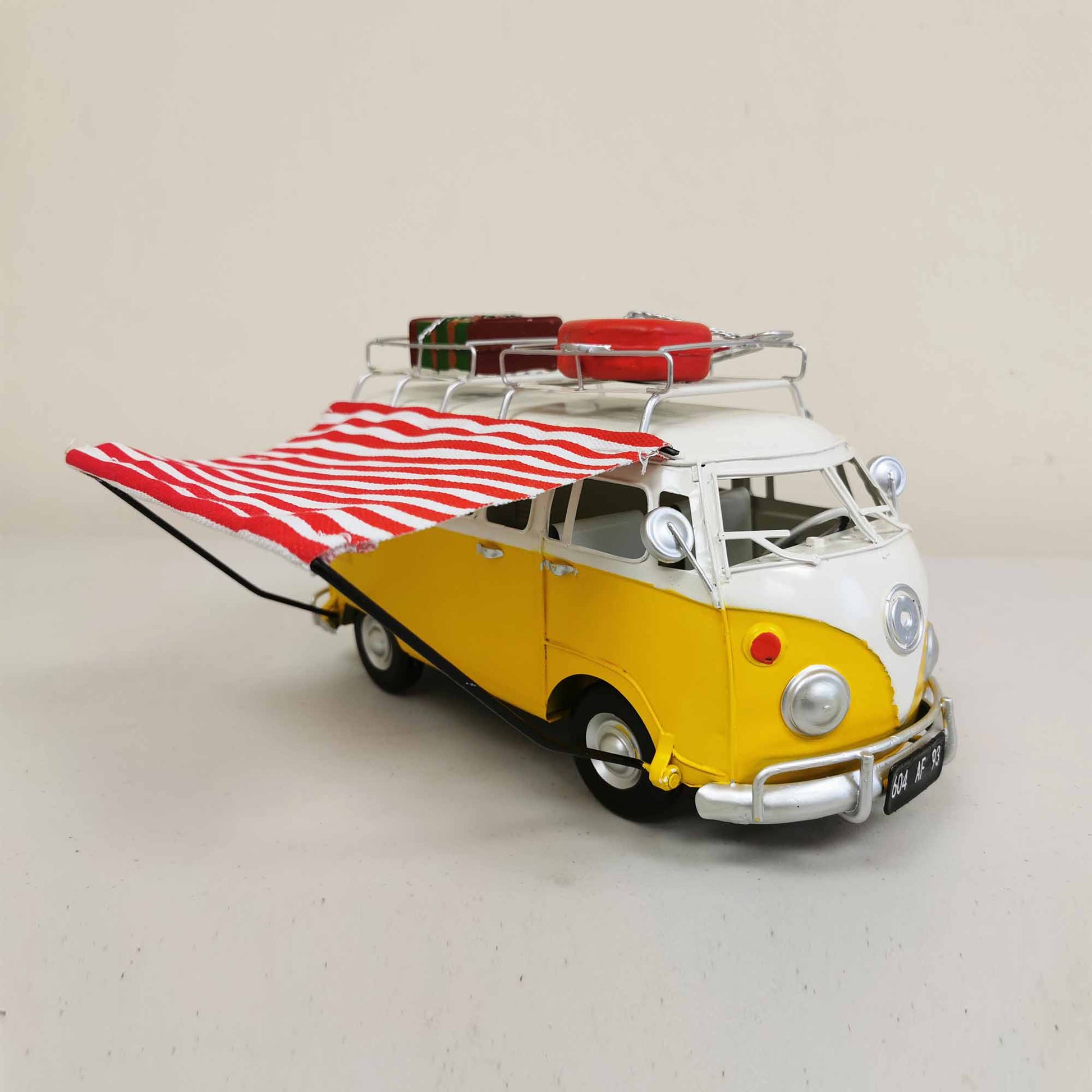 Camper Van With Awning And Suitcases On Roof Rack Figurine