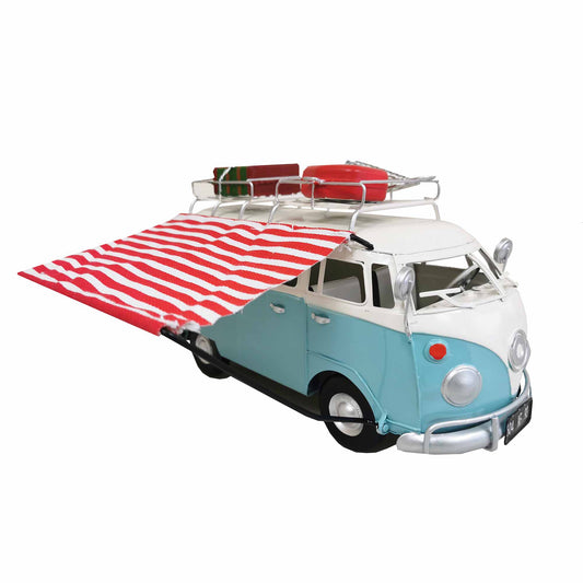 Camper Van With Awning And Suitcases On Roof Rack Figurine